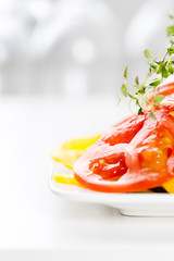 Vegetable salad on plate