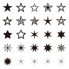 vector star icon set