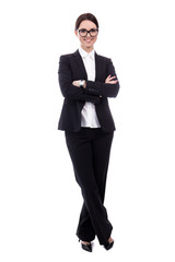 full length portrait of young beautiful business woman isolated © Di Studio