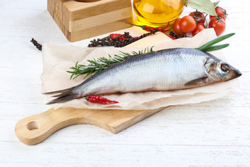 Herring with onion and rosemary
