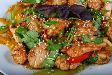 Stir-fried chicken