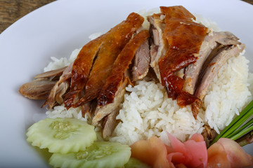 Roasred duck with rice