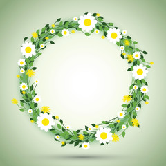 round floral daisy pattern