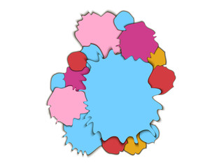 Abstract background with paper. 3d splash, colored paper. Vector illustration.