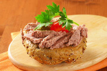 Bread bun with pate