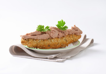 Bread roll with pate