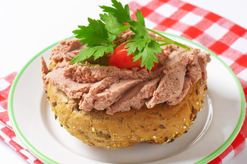 Bread bun with pate
