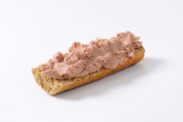 Fresh baguette with pate