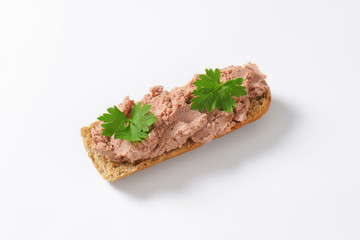 Fresh baguette with pate