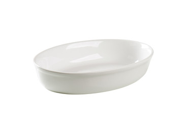 Deep oval porcelain dish