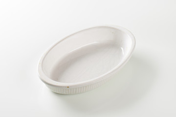 Deep oval porcelain dish