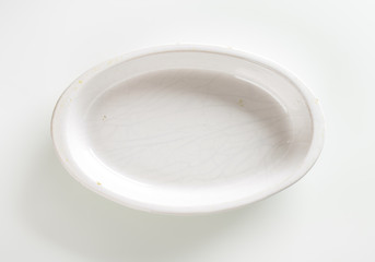 Deep oval porcelain dish