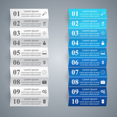 Infographic design. List of 10 items.