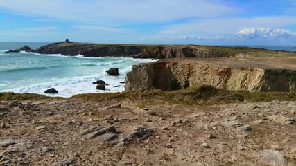 View of the cliff of Cote sauvage Bretagne France