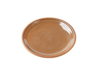 Round brown dinner plate