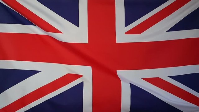 Slowmotion real textile Flag of United Kingdom
