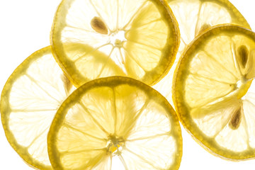 slices of lemon - macro detail - obrazy, fototapety, plakaty