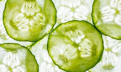 slices of cucumber -  macro detail