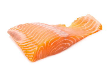 salmon fish fresh meat slice isolated on white background
