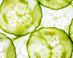 slices of cucumber -  macro detail