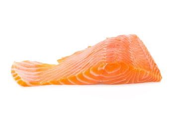 salmon fish fresh meat slice isolated on white background