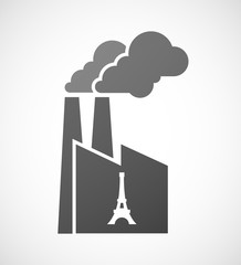 Isolated industrial factory icon with   the Eiffel tower