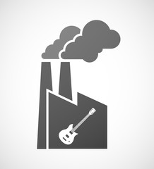 Isolated industrial factory icon with  an electric guitar