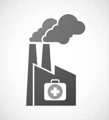 Isolated industrial factory icon with  a first aid kit icon