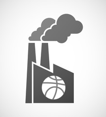 Isolated industrial factory icon with  a basketball ball