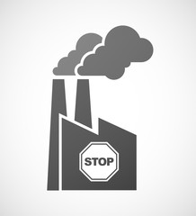 Isolated industrial factory icon with  a stop signal