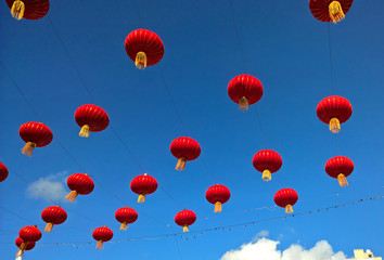 Lanterns hanging in Chinatown