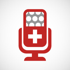 Isolated mic icon with   the Swiss flag