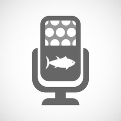 Isolated mic icon with  a tuna fish