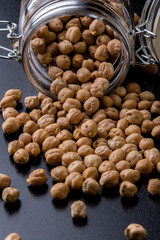 chickpeas in a glass jar