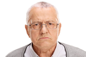 Portrait of an angry senior