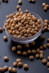 chickpeas in a glass bowl