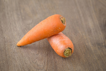 Carrots on a wooden table