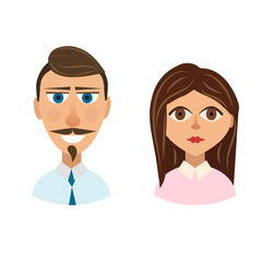 People avatars man and woman vector eps 10