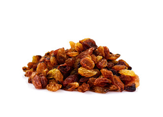 Handful of Raisins Isolated on White Background