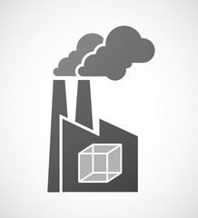 Isolated industrial factory icon with  a cube sign