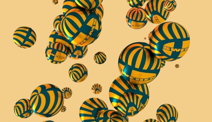 Large group of  orbs or spheres. Sweden flag