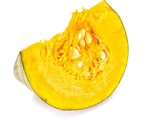 Fresh Tasty Sweet Green Pumpkin Isolated on White Background