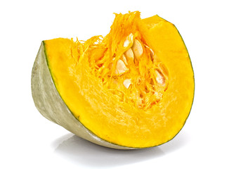 Fresh Tasty Sweet Green Pumpkin Isolated on White Background