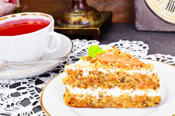 Baking Carrot Cake with Walnuts