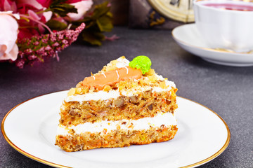 Baking Carrot Cake with Walnuts