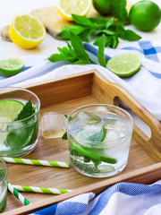 Fresh lemonade with ice