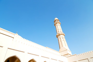 in oman muscat the old mosque minaret and religion in clear sky