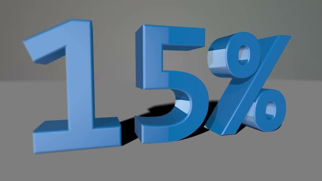 Blue growing 3D numbers, counting up to 60% including luma matte