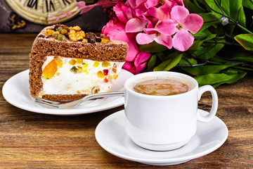 Homemade Cakes: Curd Jelly Cake on Plate