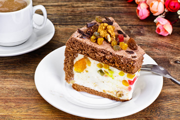 Homemade Cakes: Curd Jelly Cake on Plate